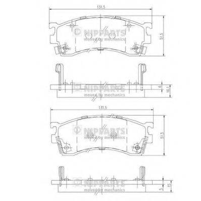 NIPPARTS J3603038 Комплект гальмівних колодок, дискове гальмо