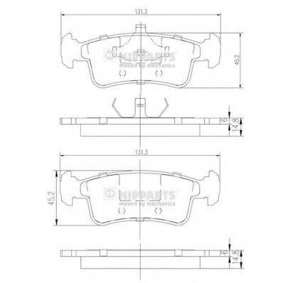 NIPPARTS J3608014 Комплект гальмівних колодок, дискове гальмо