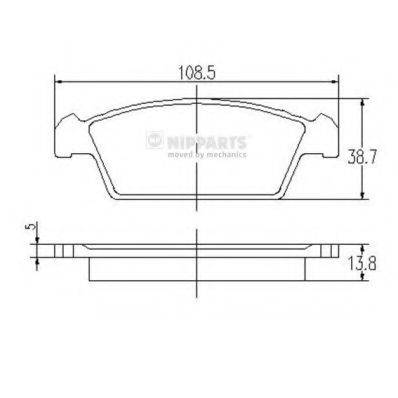 NIPPARTS J3608015 Комплект гальмівних колодок, дискове гальмо