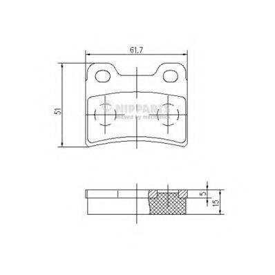 NIPPARTS J3610303 Комплект гальмівних колодок, дискове гальмо