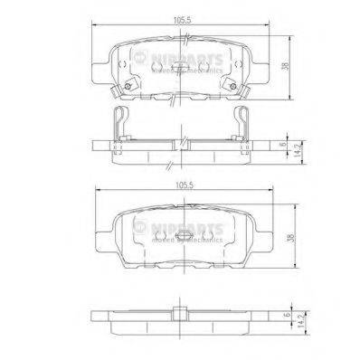 NIPPARTS J3611044 Комплект гальмівних колодок, дискове гальмо