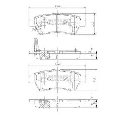 NIPPARTS J3611050 Комплект гальмівних колодок, дискове гальмо