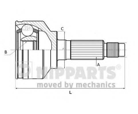 NIPPARTS N2820922 Шарнірний комплект, приводний вал