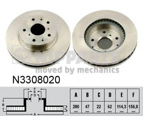 NIPPARTS N3308020 гальмівний диск