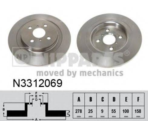 NIPPARTS N3312069 гальмівний диск