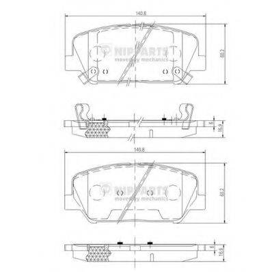 NIPPARTS N3600547 Комплект гальмівних колодок, дискове гальмо