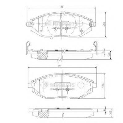 NIPPARTS N3600916 Комплект гальмівних колодок, дискове гальмо