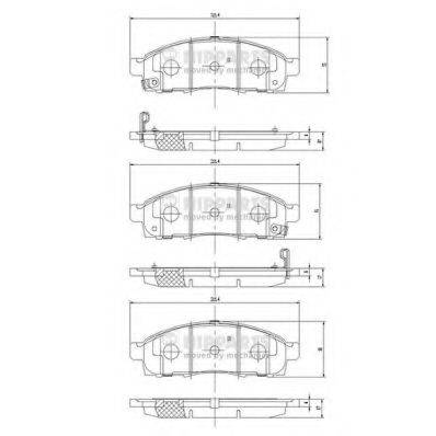 NIPPARTS N3601101 Комплект гальмівних колодок, дискове гальмо