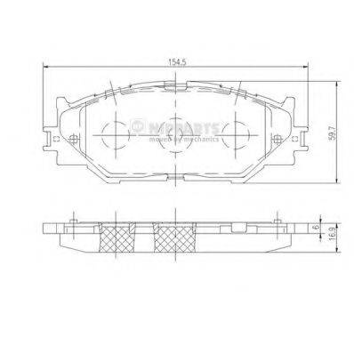 NIPPARTS N3602128 Комплект гальмівних колодок, дискове гальмо