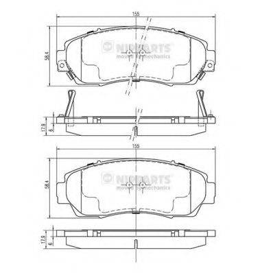 NIPPARTS N3604073 Комплект гальмівних колодок, дискове гальмо