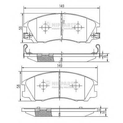 NIPPARTS J3600534 Комплект гальмівних колодок, дискове гальмо