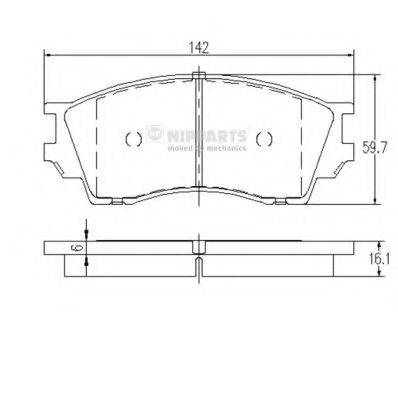 NIPPARTS J3603040 Комплект гальмівних колодок, дискове гальмо