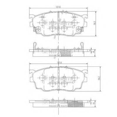 NIPPARTS J3603051 Комплект гальмівних колодок, дискове гальмо