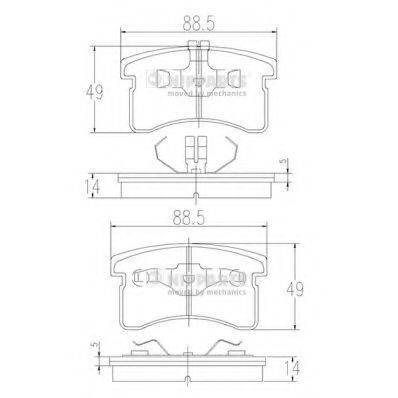 NIPPARTS J3606015 Комплект гальмівних колодок, дискове гальмо