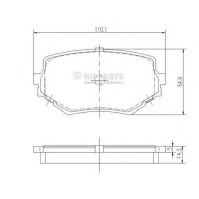 NIPPARTS J3608017 Комплект гальмівних колодок, дискове гальмо