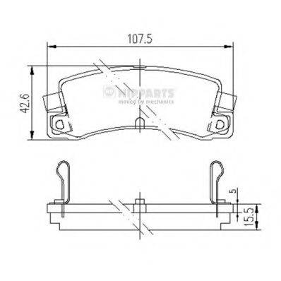 NIPPARTS J3612008 Комплект гальмівних колодок, дискове гальмо