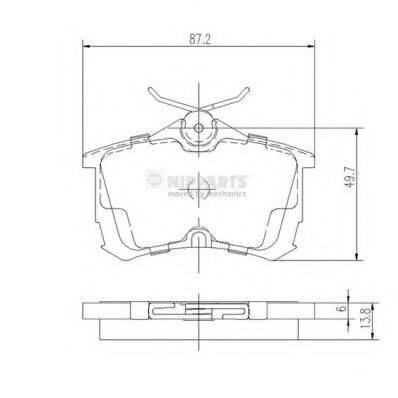 NIPPARTS J3614015 Комплект гальмівних колодок, дискове гальмо