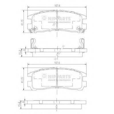 NIPPARTS J3615003 Комплект гальмівних колодок, дискове гальмо