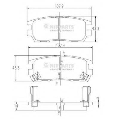 NIPPARTS J3615005 Комплект гальмівних колодок, дискове гальмо