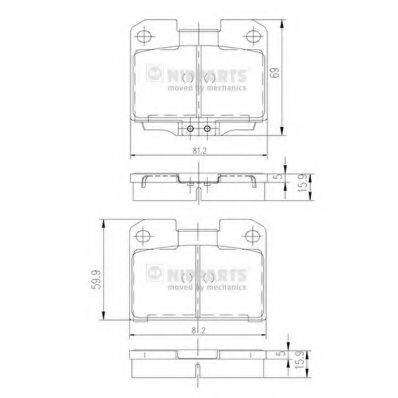 NIPPARTS J3615006 Комплект гальмівних колодок, дискове гальмо