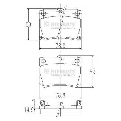 NIPPARTS J3615011 Комплект гальмівних колодок, дискове гальмо