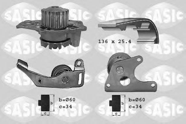 SASIC 3900001 Водяний насос + комплект зубчастого ременя