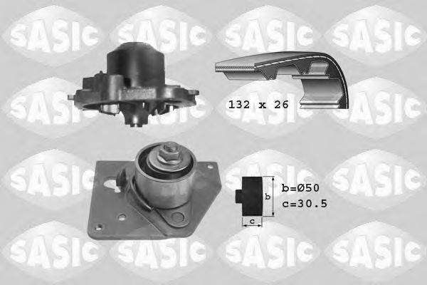 SASIC 3904007 Водяний насос + комплект зубчастого ременя