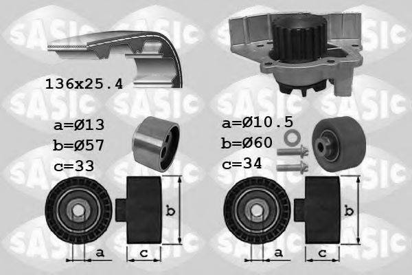 SASIC 3900033 Водяний насос + комплект зубчастого ременя