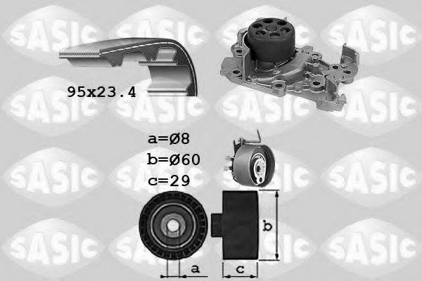 SASIC 3904029 Водяний насос + комплект зубчастого ременя