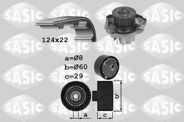 SASIC 3906037 Водяний насос + комплект зубчастого ременя