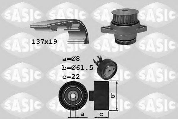 SASIC 3906054 Водяний насос + комплект зубчастого ременя