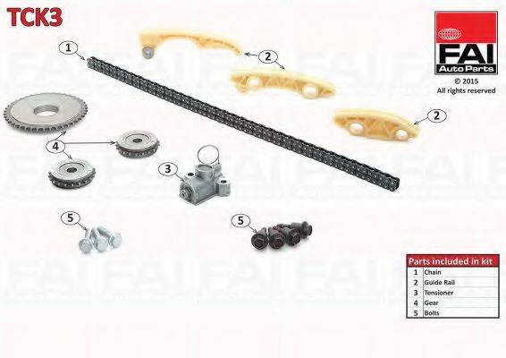 FAI AUTOPARTS TCK3 Комплект мети приводу розподільного валу