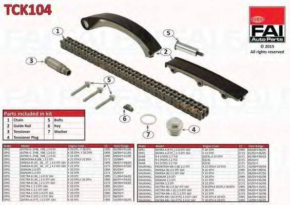 FAI AUTOPARTS TCK104 Комплект мети приводу розподільного валу