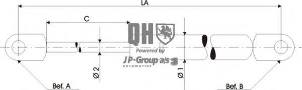 JP GROUP 1181210709 Газова пружина, капот