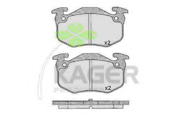 KAGER 350145 Комплект гальмівних колодок, дискове гальмо