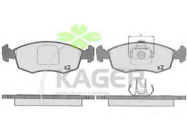 KAGER 350232 Комплект гальмівних колодок, дискове гальмо