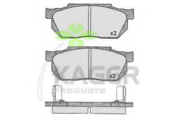KAGER 350250 Комплект гальмівних колодок, дискове гальмо