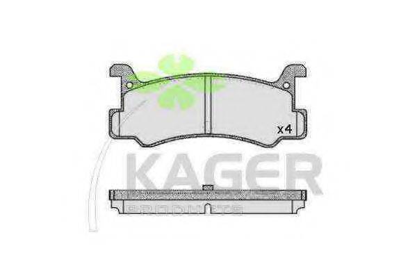 KAGER 350320 Комплект гальмівних колодок, дискове гальмо