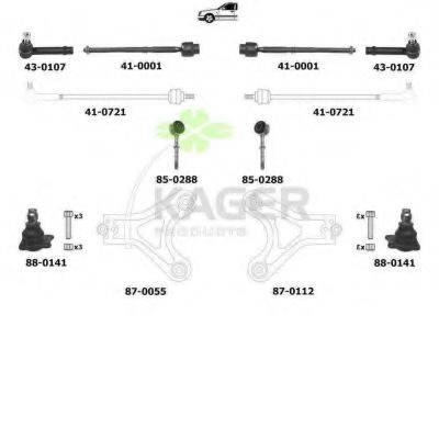 KAGER 800294 Підвіска колеса