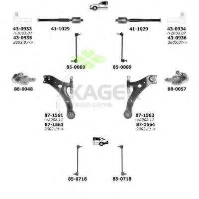 KAGER 800943 Підвіска колеса