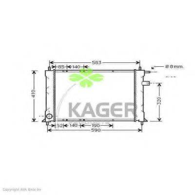 KAGER 310085 Радіатор, охолодження двигуна