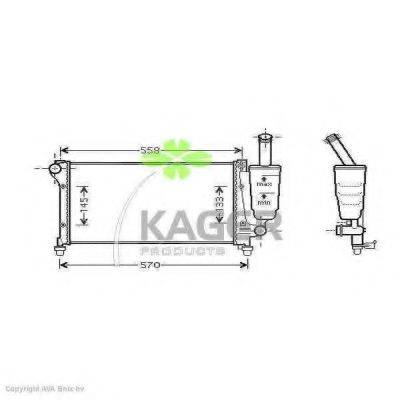 KAGER 310452 Радіатор, охолодження двигуна