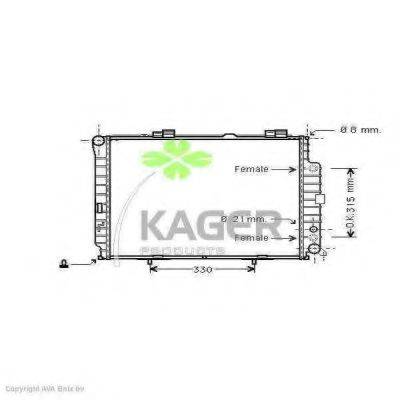 KAGER 310627 Радіатор, охолодження двигуна