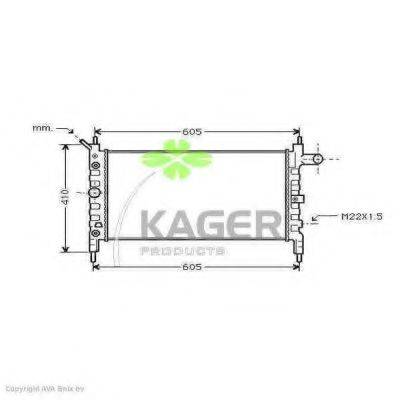 KAGER 310740 Радіатор, охолодження двигуна