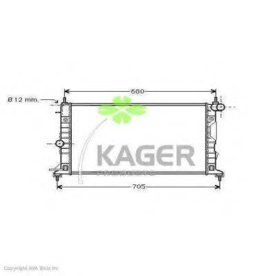 KAGER 310814 Радіатор, охолодження двигуна