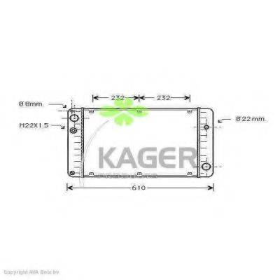 KAGER 310900 Радіатор, охолодження двигуна