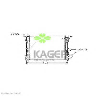 KAGER 310931 Радіатор, охолодження двигуна