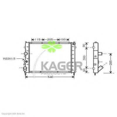 KAGER 310944 Радіатор, охолодження двигуна