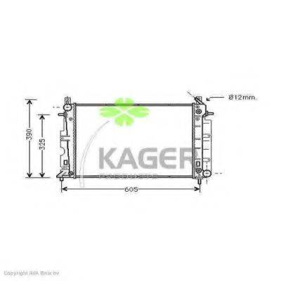 KAGER 311004 Радіатор, охолодження двигуна