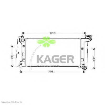 KAGER 311129 Радіатор, охолодження двигуна